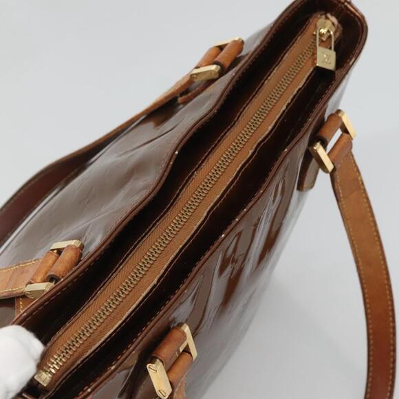 LOUIS VUITTON Monogram Vernis Houston Hand Bag Bronze M91122 - Picture 6 of 13